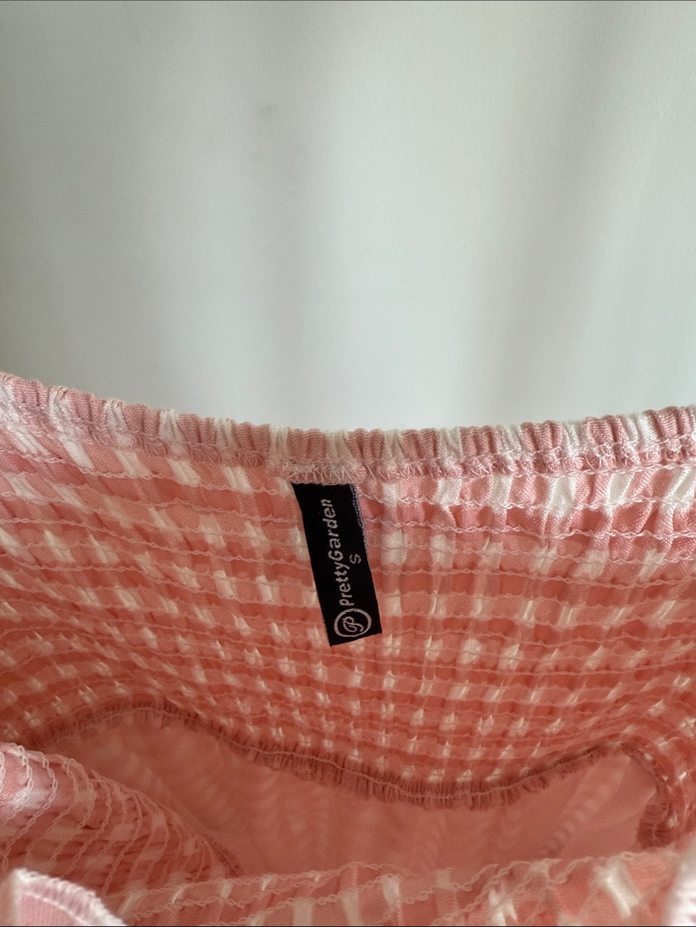 Pretty Garden Pink Gingham Midi Dress with Ruffle Straps - Picture 3 of 5